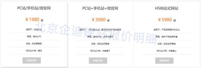 模板网站报价，北京网站建设报价明细